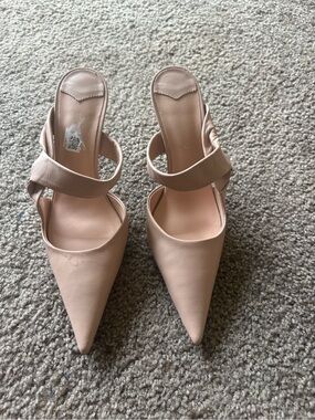 Tony Bianco Blush Pointed-Toe Slingback Mules